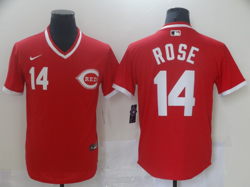 Men's Cincinnati Reds #14 Pete Rose Red Cool white Stitched Jersey Men's Cincinnati Reds #14 Pete Rose Red Cool white Stitched Jersey